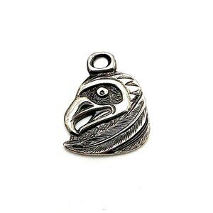 Designer Handmade 925 Sterling Silver Eagle Head Pendant Charm 1"
